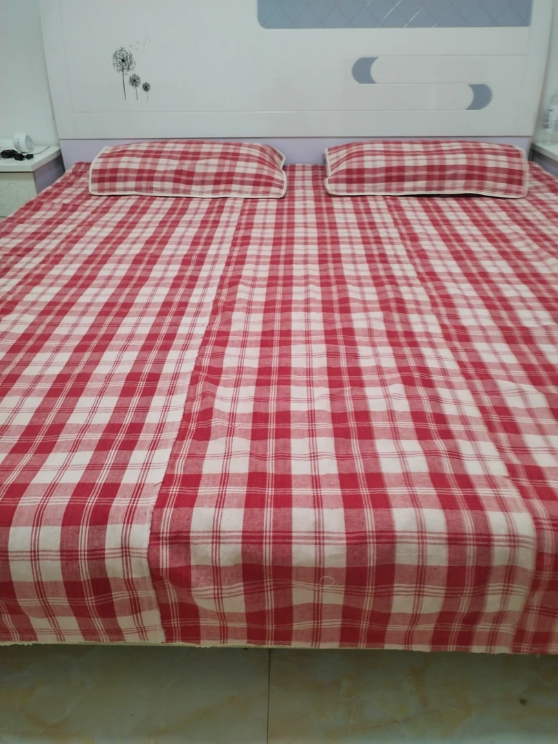 70年代纯手工母捻老粗布三件套纯植物染色透气性好2米床2.2米可用