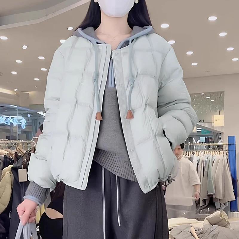 SHALLDOER【雪国女星】方块圆领棉服女冬季韩系小个子短款加厚棉衣