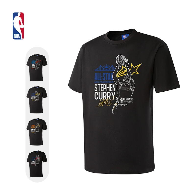 NBA官方库里亚历山大杜兰特哈登全明星系列男女透气运动短袖T恤棉