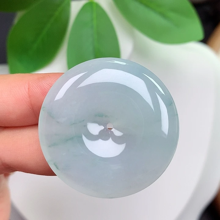 翡翠未镶嵌颈饰平安扣 35.8x5.8mm