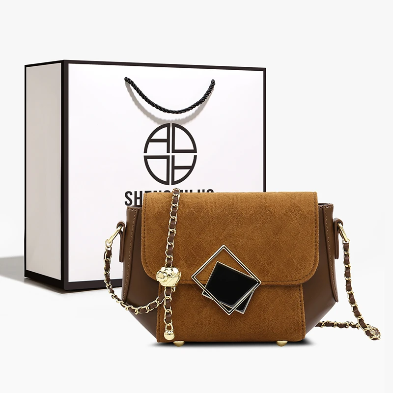 SHENGMILUO/圣米洛高级感小方包新款百搭包包女链条包单肩斜挎包