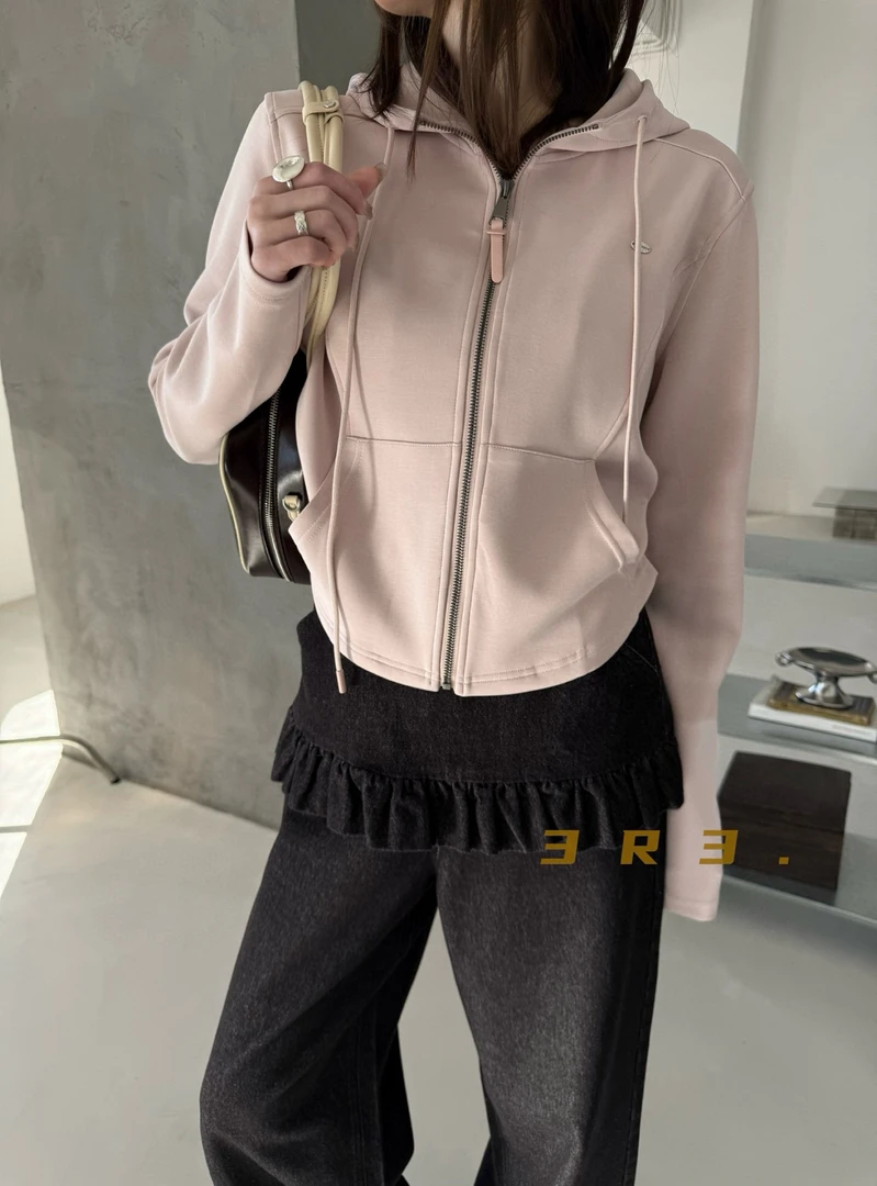 春季新品立体剪裁欧式小版拉链开衫外套