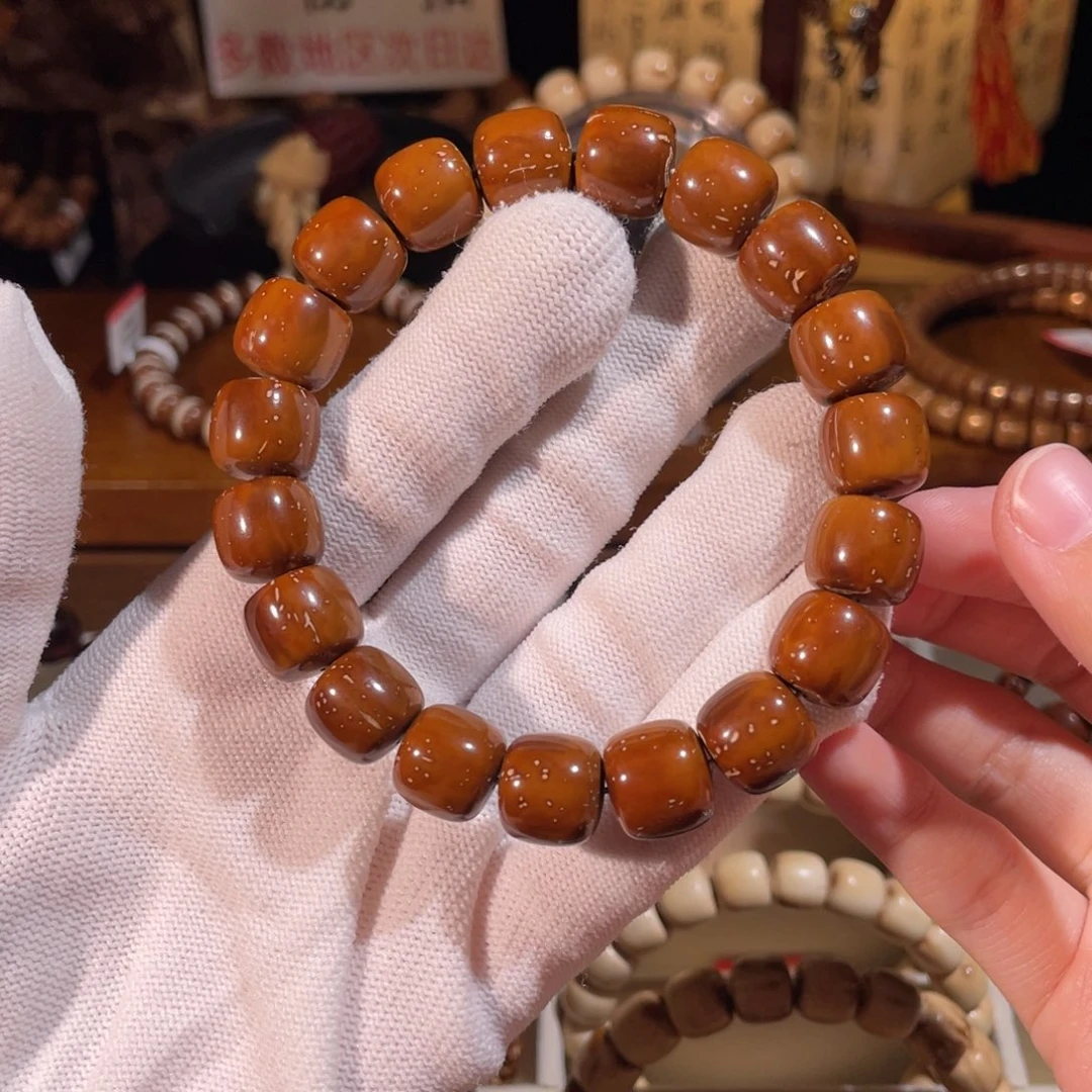 中***材紫金鼠手串红皮实心