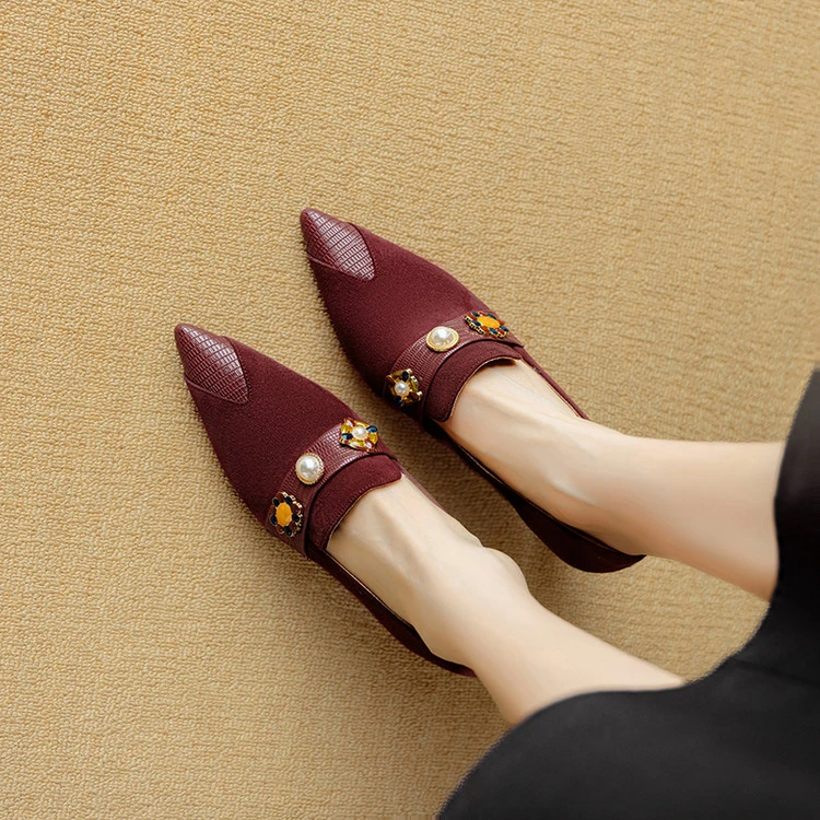 羊反皮5.5cm时尚高端高跟鞋细跟尖头气质中口单鞋春秋款2025真皮