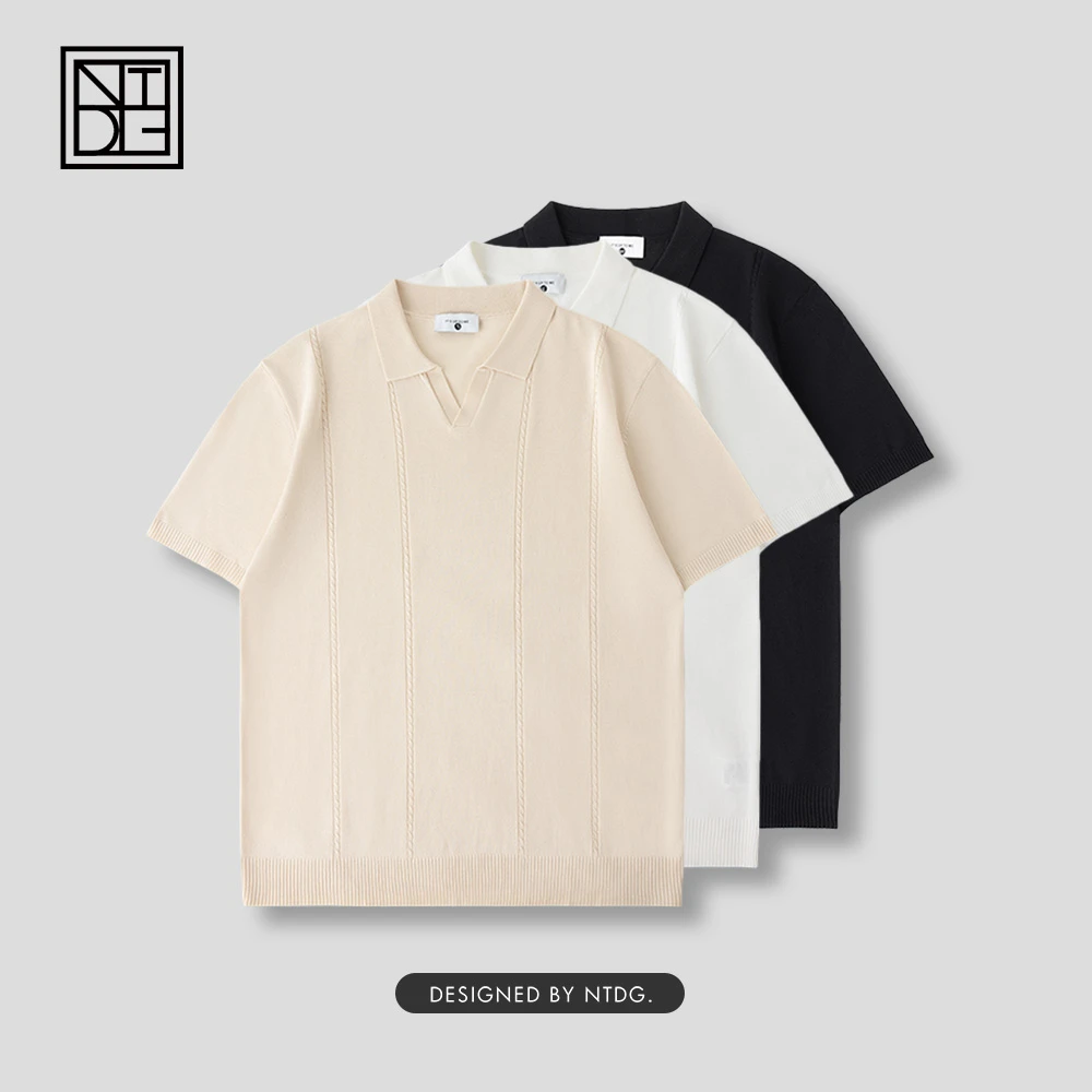 设计师提花凉感针织老钱风海鸥领POLO衫N6705