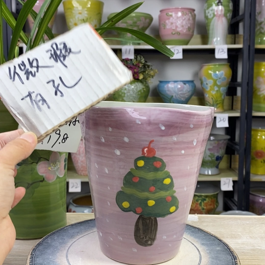 景德镇手工手绘陶瓷花盆