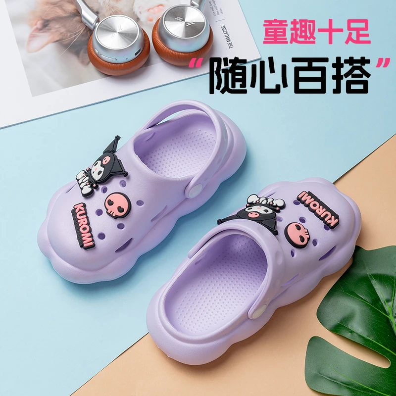 儿童洞洞鞋沙滩森系外出防百搭滑防臭洞洞鞋卡通日常女孩鞋子