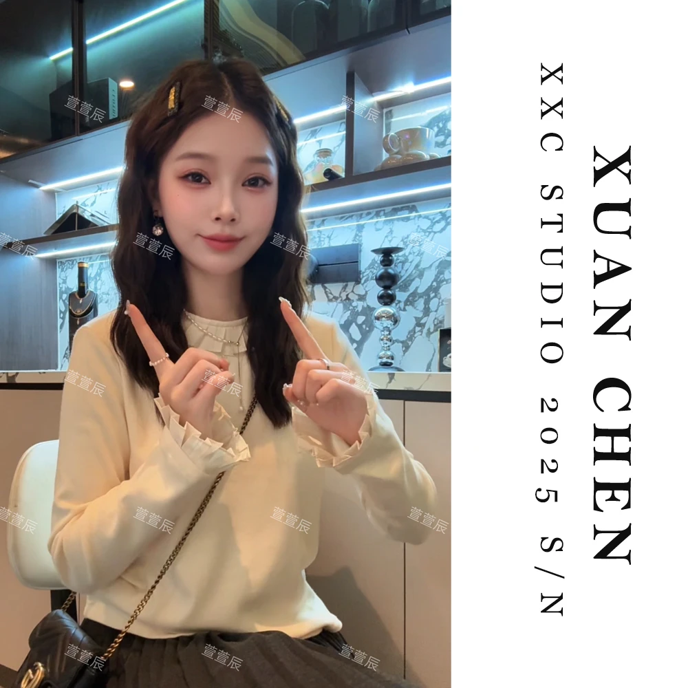 【温柔奶昔】网红洋气炸街女装秋冬设计感厚款可外穿精致打底#8988