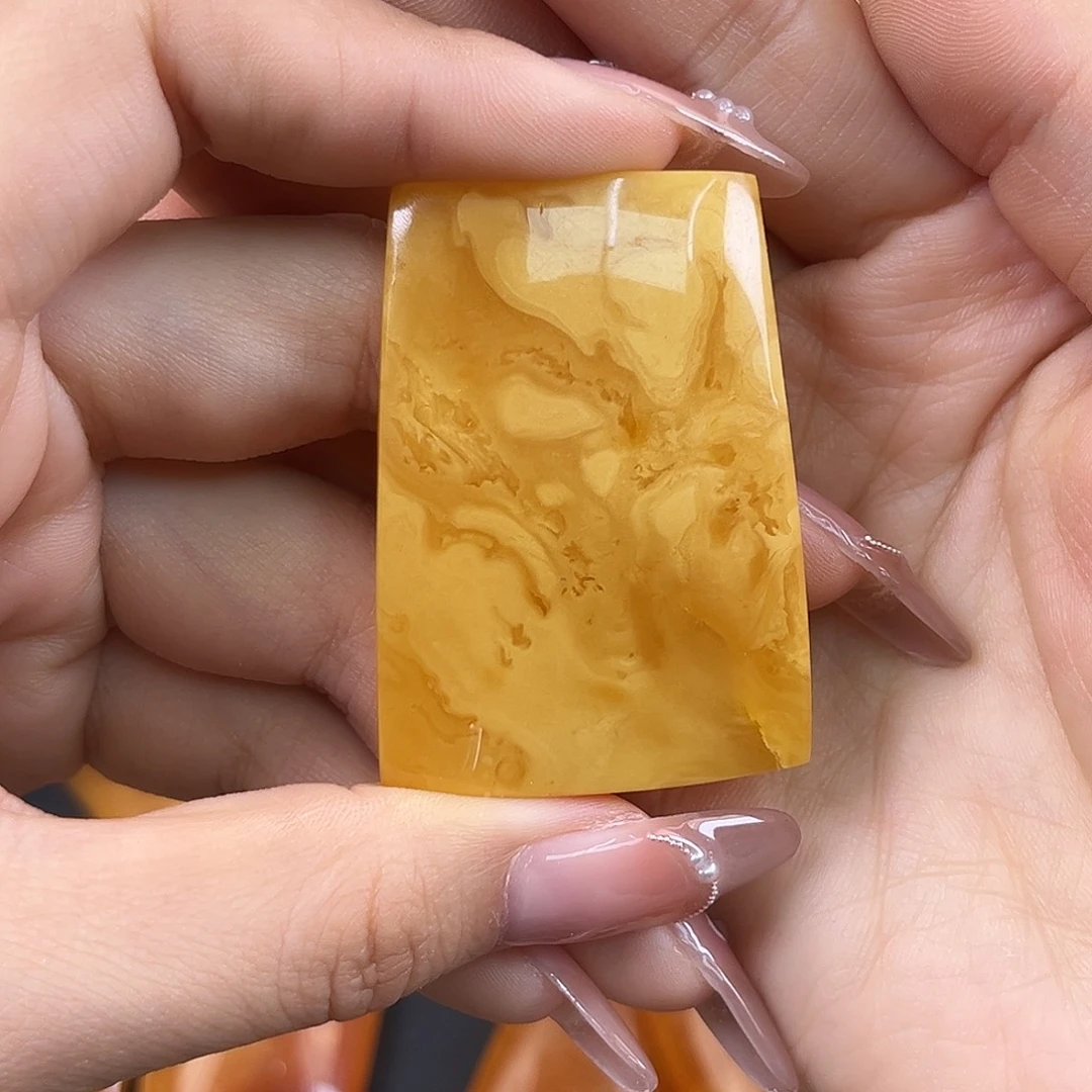 未镶嵌琥珀裸石蜜糖红妖花蜡