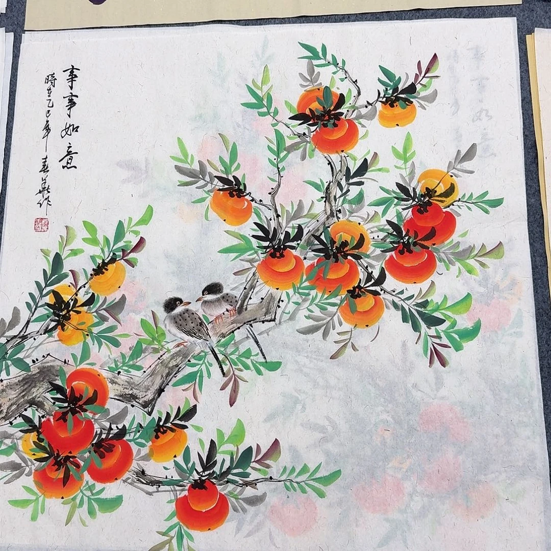 盛***裔国画四尺斗方70X70纯手绘作品