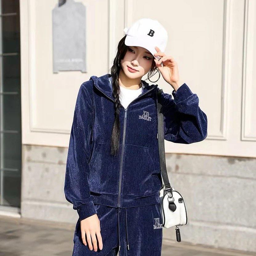 十二篮专选25春新款运动风雪尼尔时尚休闲连帽外套女7C65310150