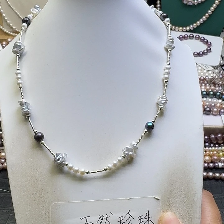 合金淡水珍珠耳饰