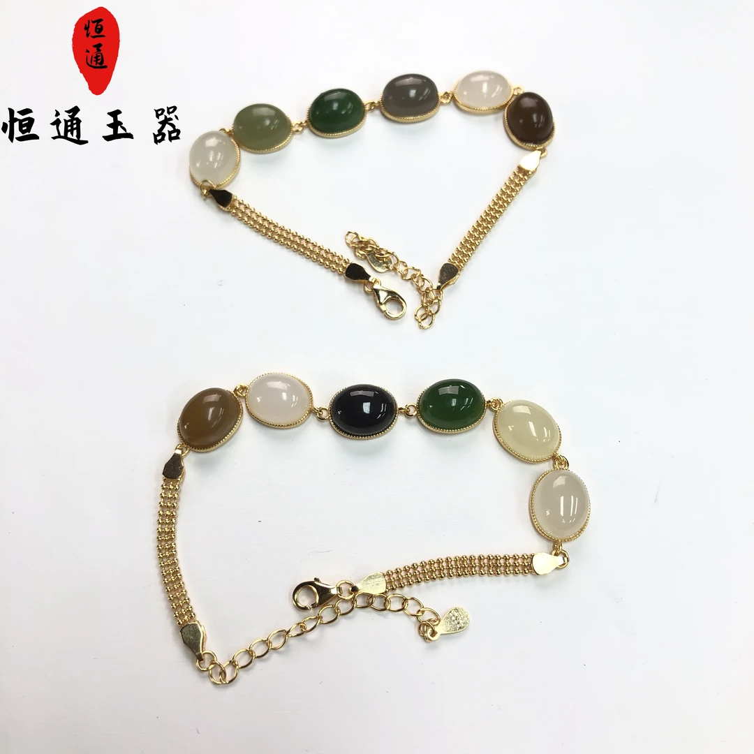 和田玉多宝手链8*9*5mm多样性发一 2-D3168-jy-299