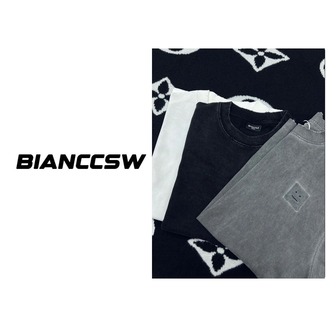 【笑脸】高品高克重质重磅做旧短袖T恤