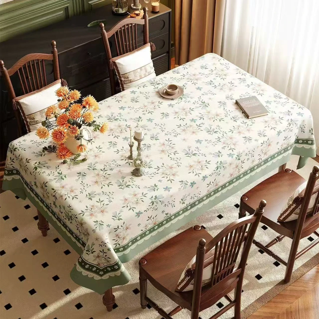 美式田园桌布防水防污免洗餐桌布轻奢高级感长放心茶几布家用台布