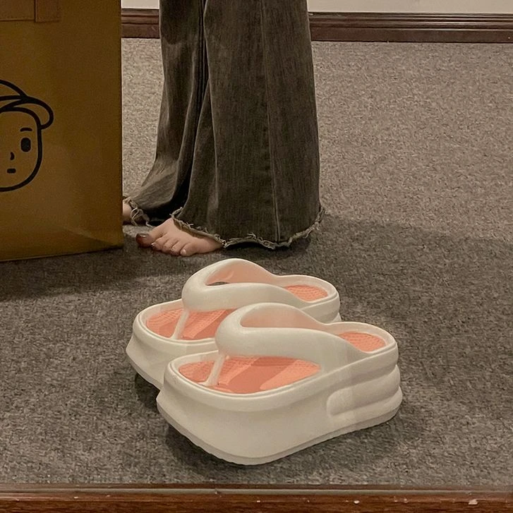 小个子韩版eva人字拖女春夏季增高凉拖鞋防滑休闲度假高跟夹脚拖