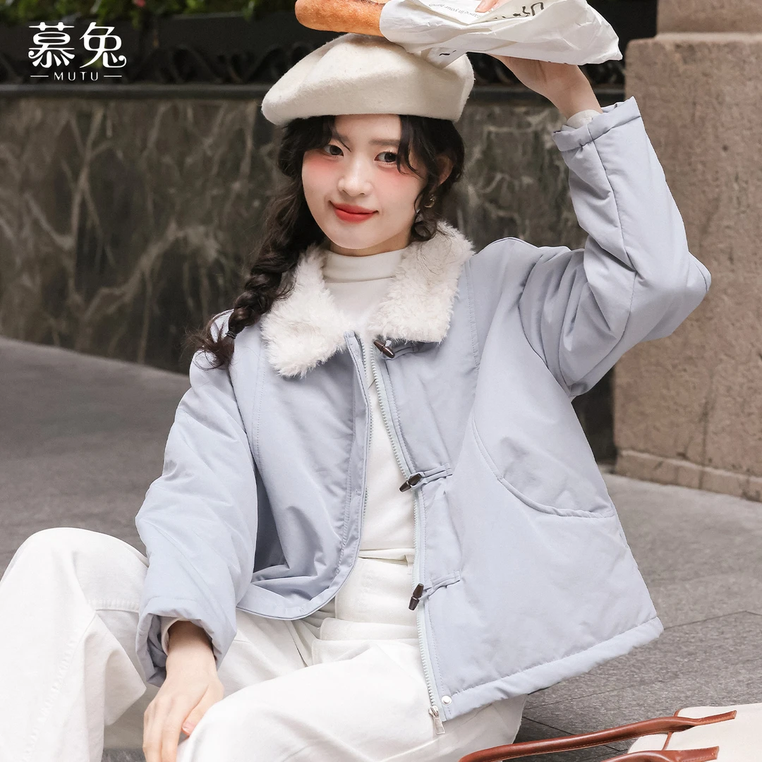 【粉丝专属】TU31322韩系羊羔毛领派克服外套冬加厚保暖小个子上衣