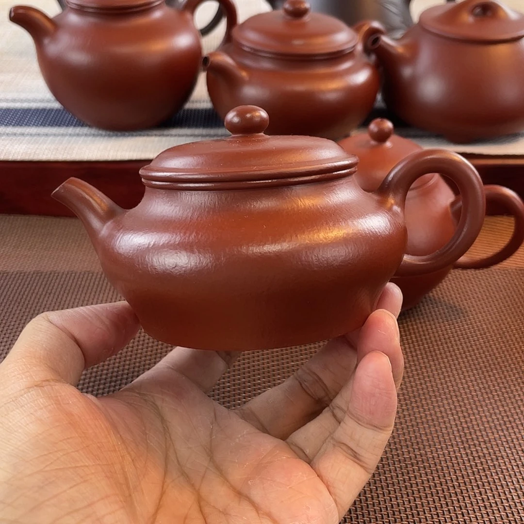 韩***勉紫砂壶原矿大红袍虚扁器型