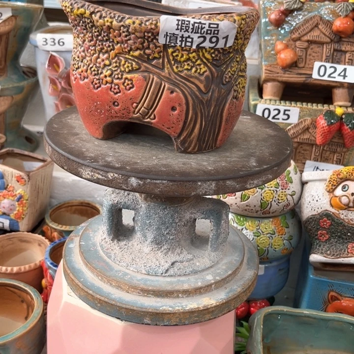 紫砂花盆粗陶材质多肉花盆