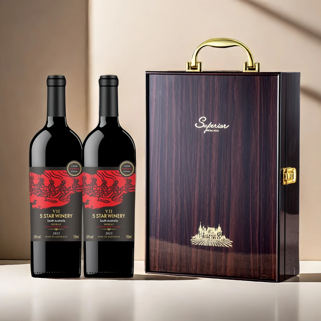 【钢琴盒】澳洲红五星 酿酒师-经典之作 西拉干红葡萄酒750毫升2瓶
