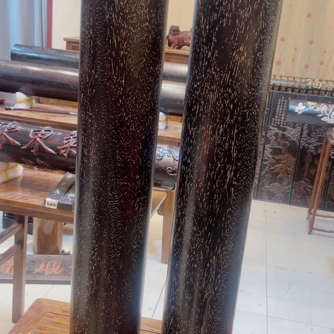【闪购商品】木S珍藏 紫檀风水柱一对