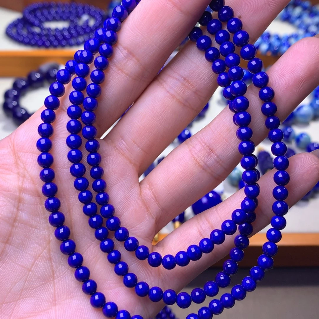 青金石未镶嵌手串4.8mm4圈