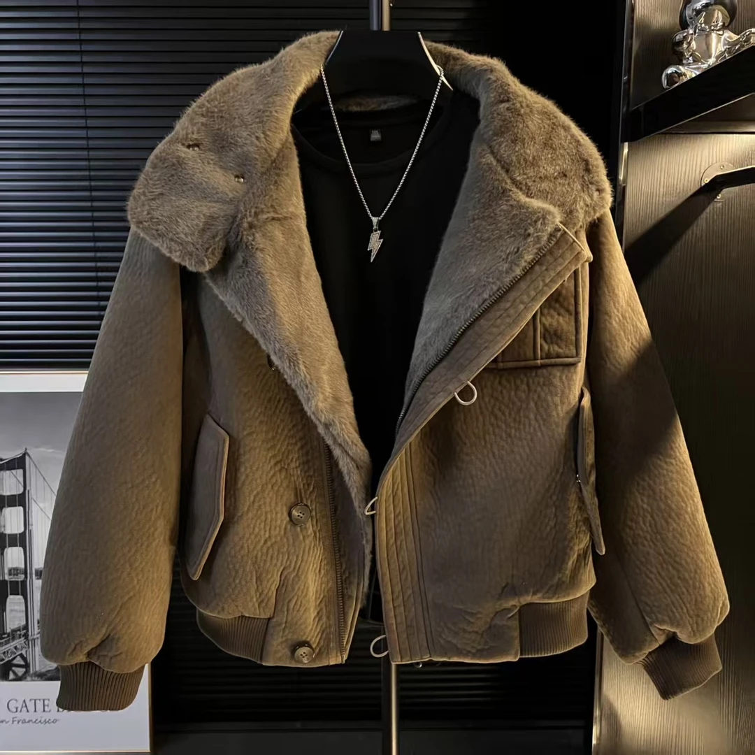 【运费补贴】港澳韩系冬季休闲保暖夹克加绒加厚翻领设计款