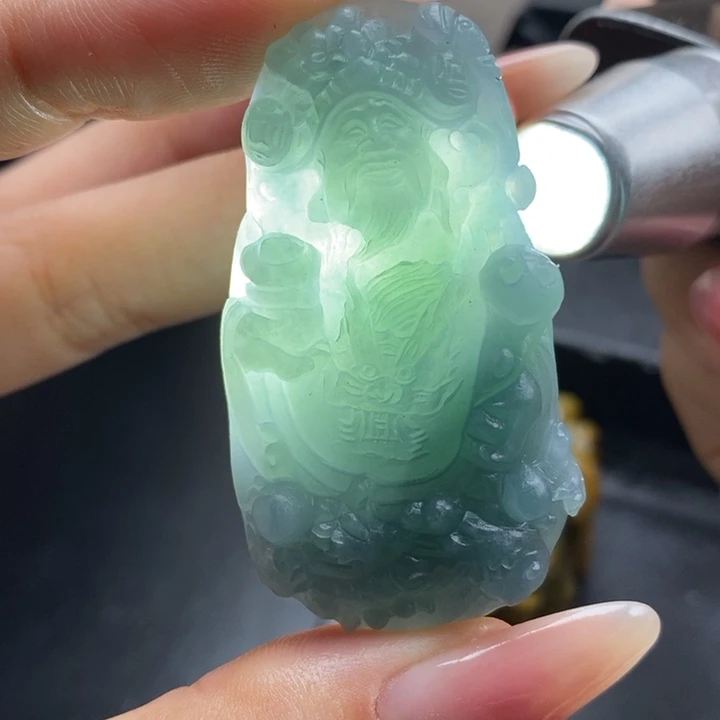 定制翡翠未镶嵌御龙财神