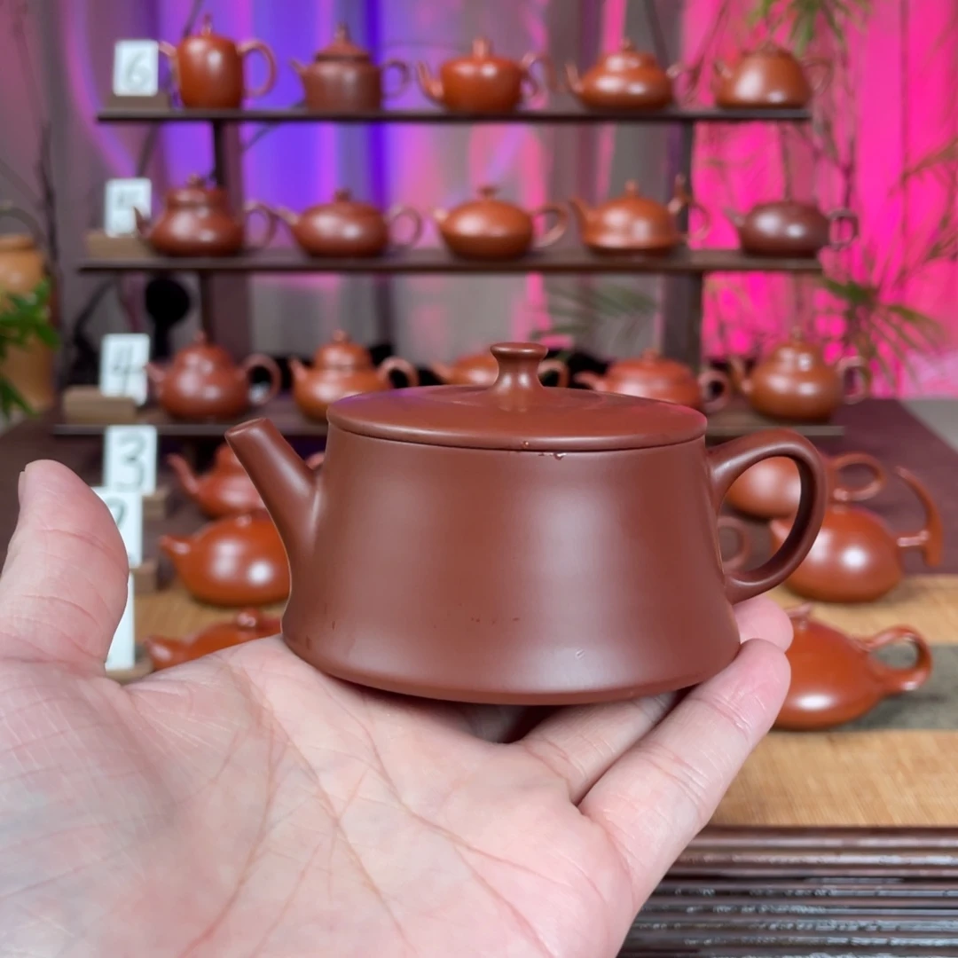 色***颜茶壶紫砂微瑕云柱