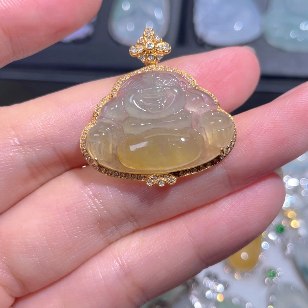 颈饰18K金镶嵌翡翠翡翠