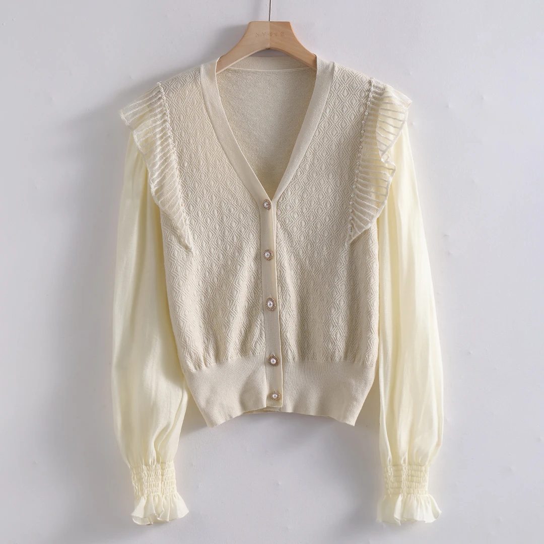 D11P-R-9180 软糯亲肤！温柔气质时尚百搭小香风开衫针织小衫