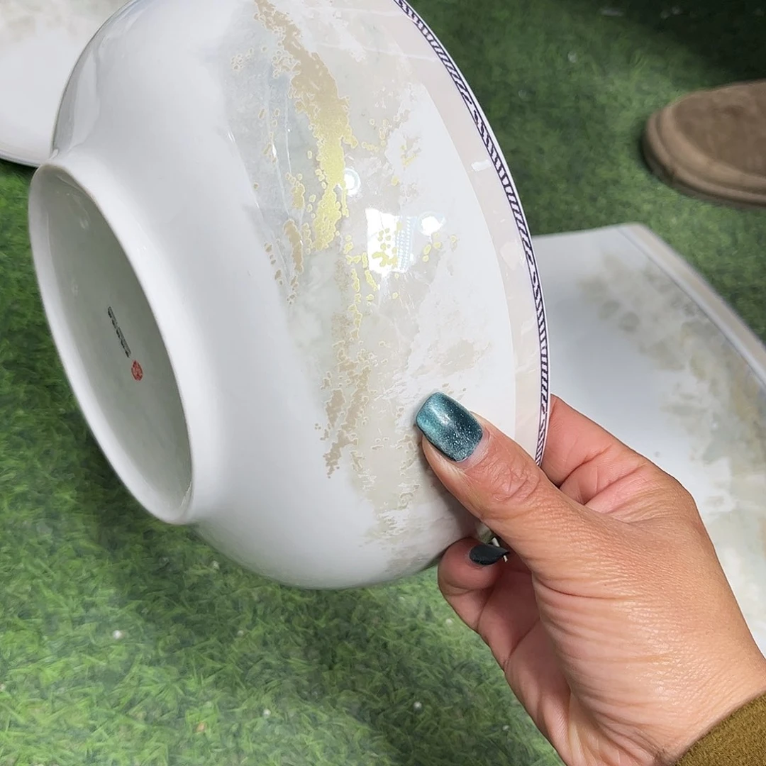 瓷片海岸八寸汤碗两个微瑕