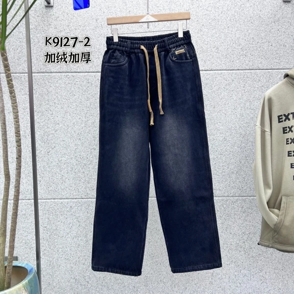 大占推荐 9127-2 潮牌休闲时尚加绒牛仔休闲裤