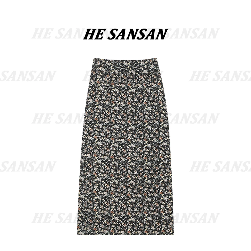 【SANSAN】高腰气质碎花百搭复古休闲包臀时尚半身裙DY-1988
