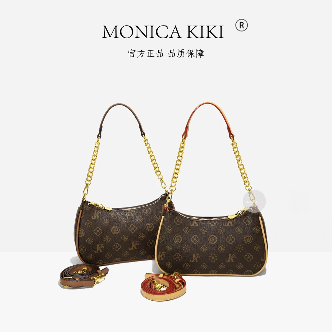 MONICA KIKI/莫妮卡奇奇轻奢风港风腋下包单肩斜挎包印花海妖风