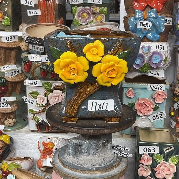 紫砂花盆粗陶材质多肉花盆
