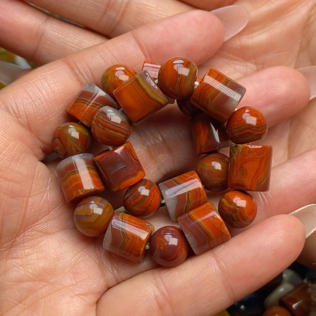 玛瑙/玉髓手链未镶嵌战国红