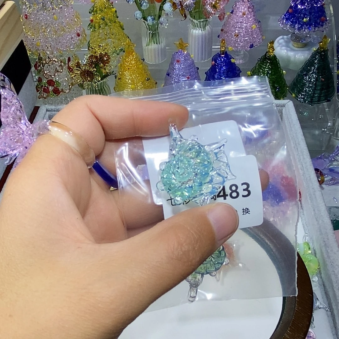 半***i颈饰玻璃483蓝色海螺耳钩一对