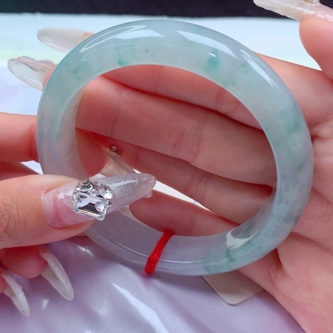 翡翠手镯未镶嵌?**花天然缅甸翡翠A货手镯