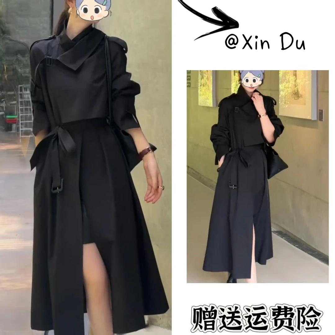 2025秋季新款时尚显瘦气质女士网红洋气风衣百搭款D22323