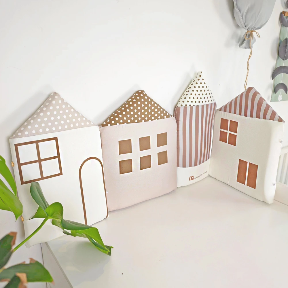 北欧宝宝床小房子婴幼儿童房床围软包防撞保护帐篷靠垫墙壁装饰