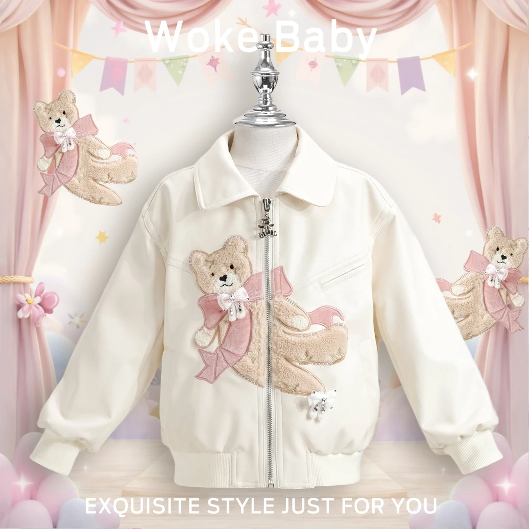 【现货】女童秋季新款洋气汉服儿童机车服时髦F679