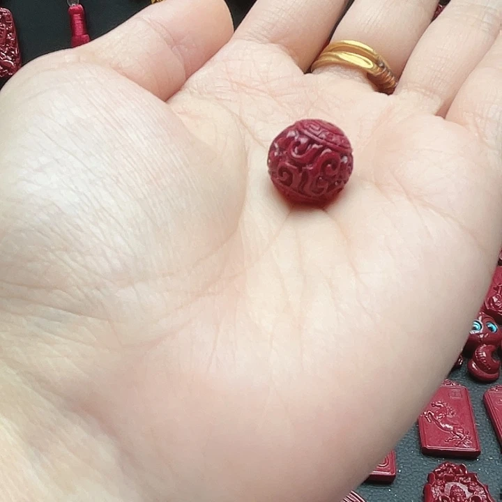 天然辰砂12mm回纹珠+14貔貅珠+4个片