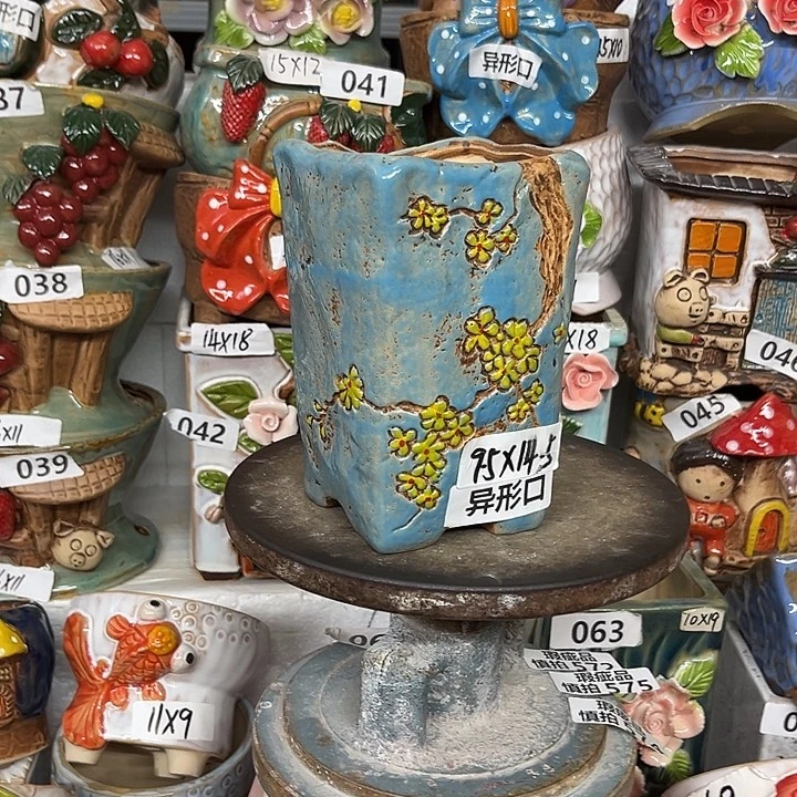 紫砂花盆粗陶材质多肉花盆