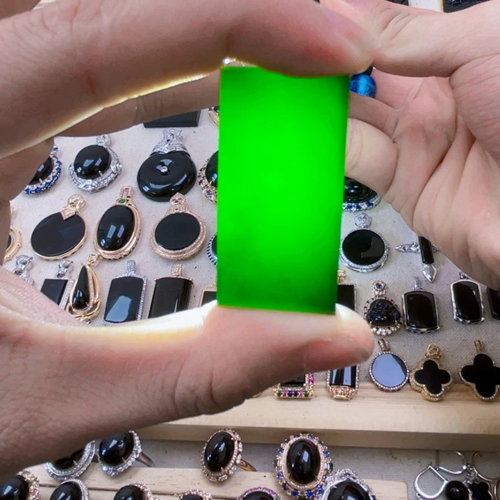 未镶嵌定制翡翠墨翠无事牌吊坠