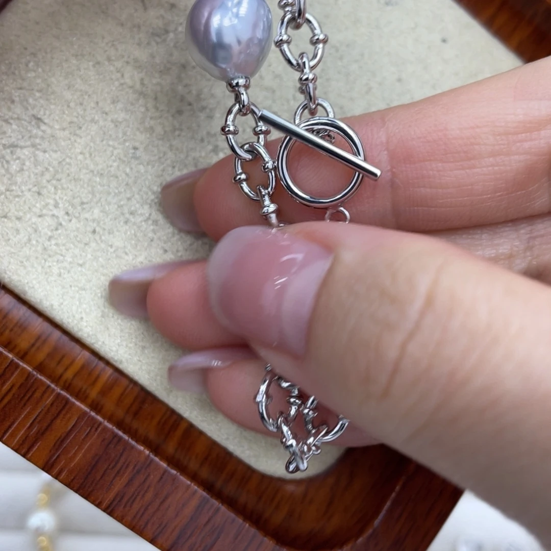 海水珍珠手绳银S925镶嵌