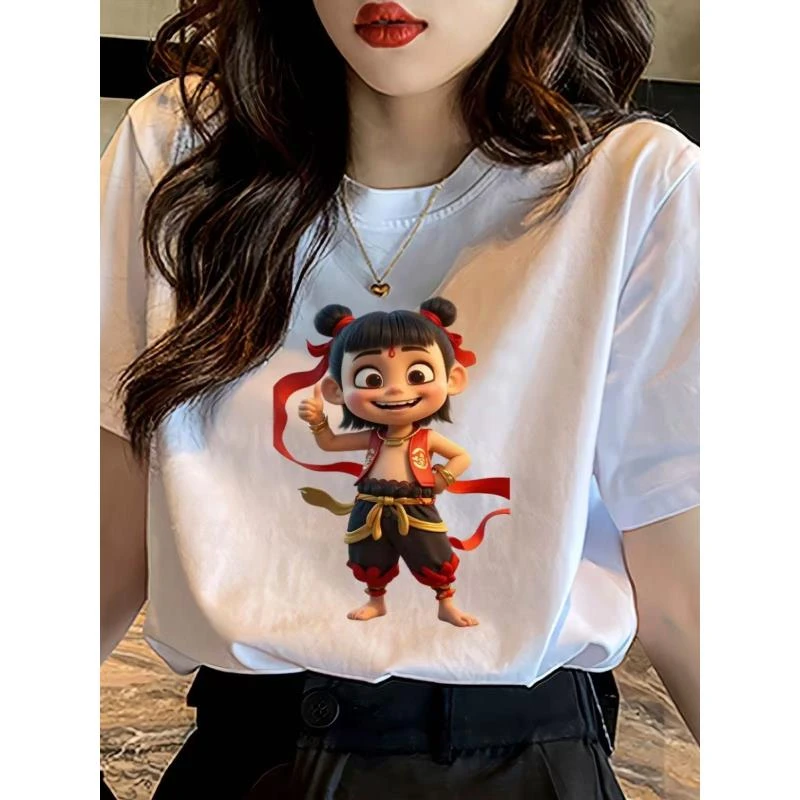 502171  优选韩版夏款儿童休闲日常定制洋气百搭哪吒短袖