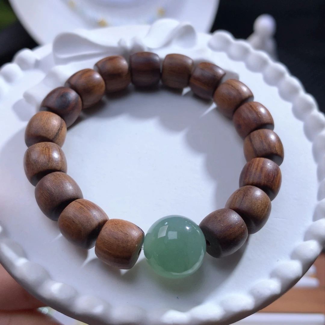 翡翠手链未镶嵌卡13晴绿