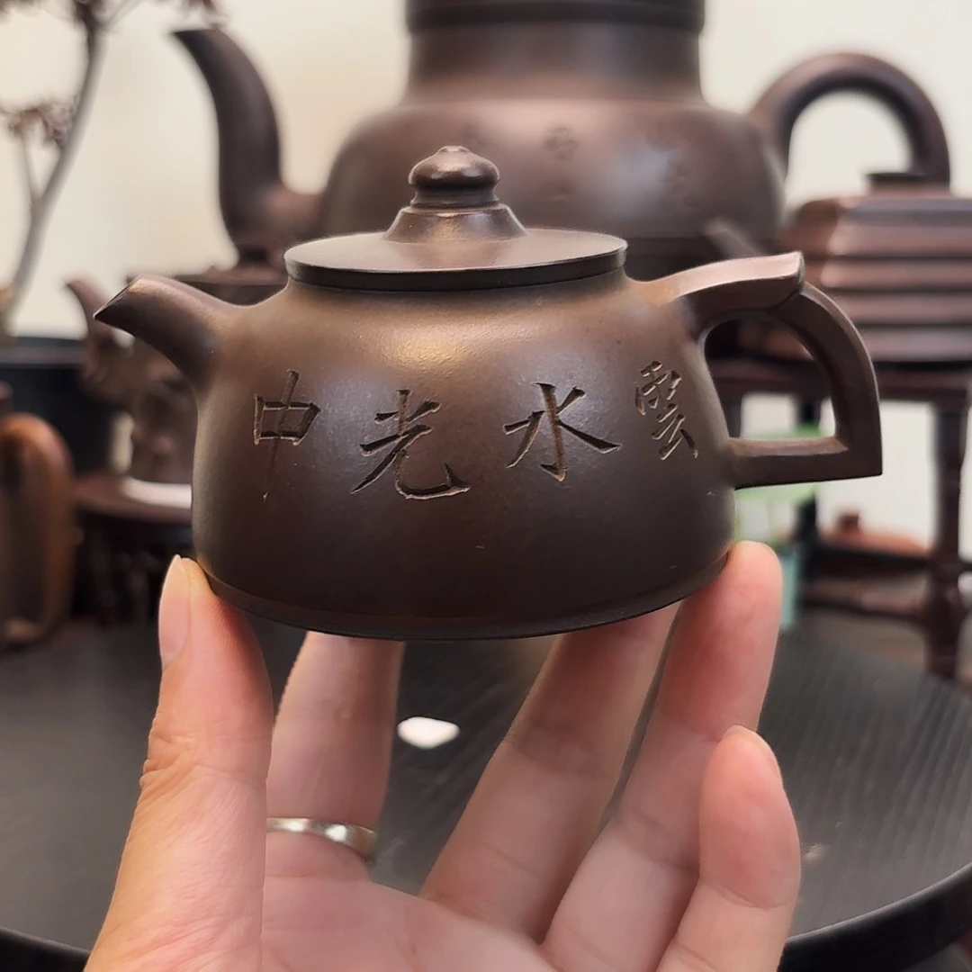 老紫泥文人水平壶