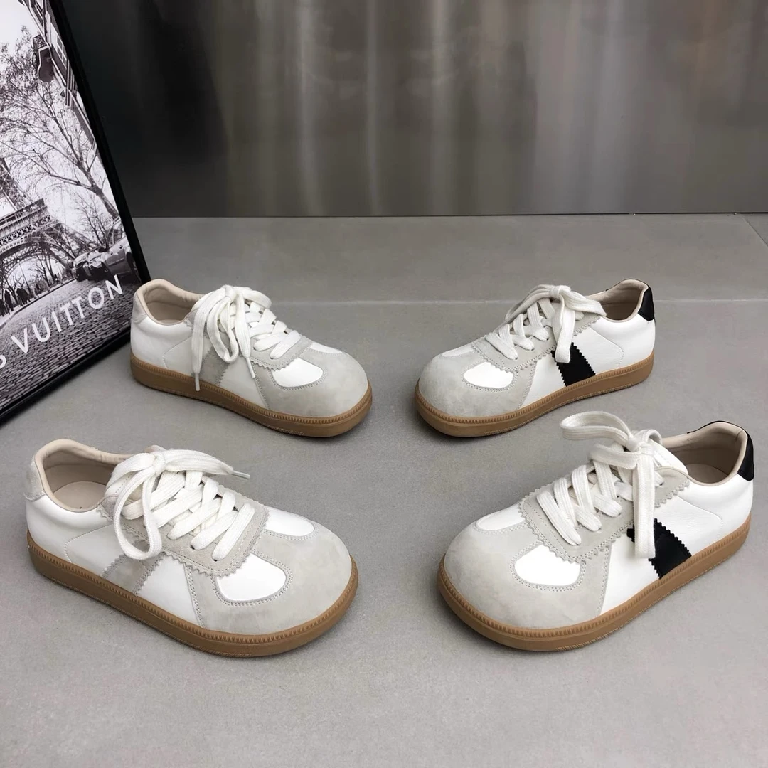 【2025春欧洲站尾单】6309软底软面舒适高品质牛皮德训小白鞋